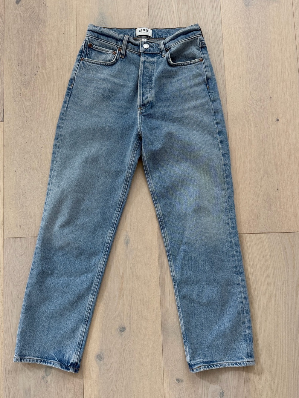 Agolde Women's Straight Leg Jeans in Light Blue Denim (new without tags) - Picture 1 of 5